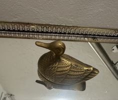 Vintage Messing Ente, Massiv.