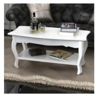 Couchtisch mit Ablage MDF Weiß