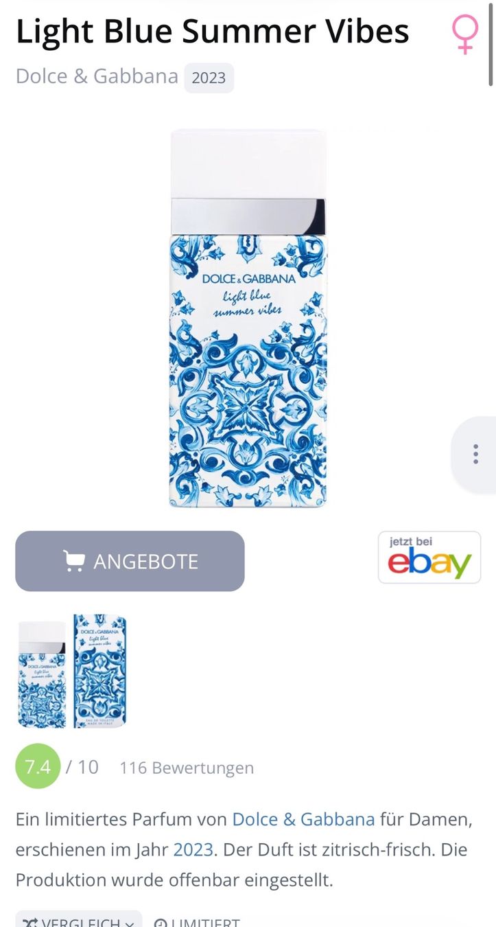 Dolce & Gabbana Profumi & Eau de Toilette: Dolce & Gabbana Light Blue Summer Vibes EDT  5ml..Duftprobe. – Usato da Zürich venduto da deruja 2