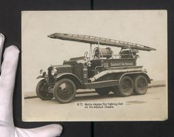 Fotografie Morris Feuerwehr Löschwagen 