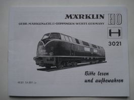 Märklin Betriebsanleitung 3021