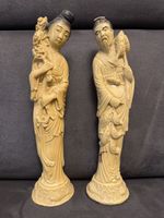 Asiatische Elfenbein Figur, Dame mit Blumen, Vintage 🌸 (53)
