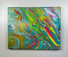 Acryl-Flüssigmalerei, rechteckig