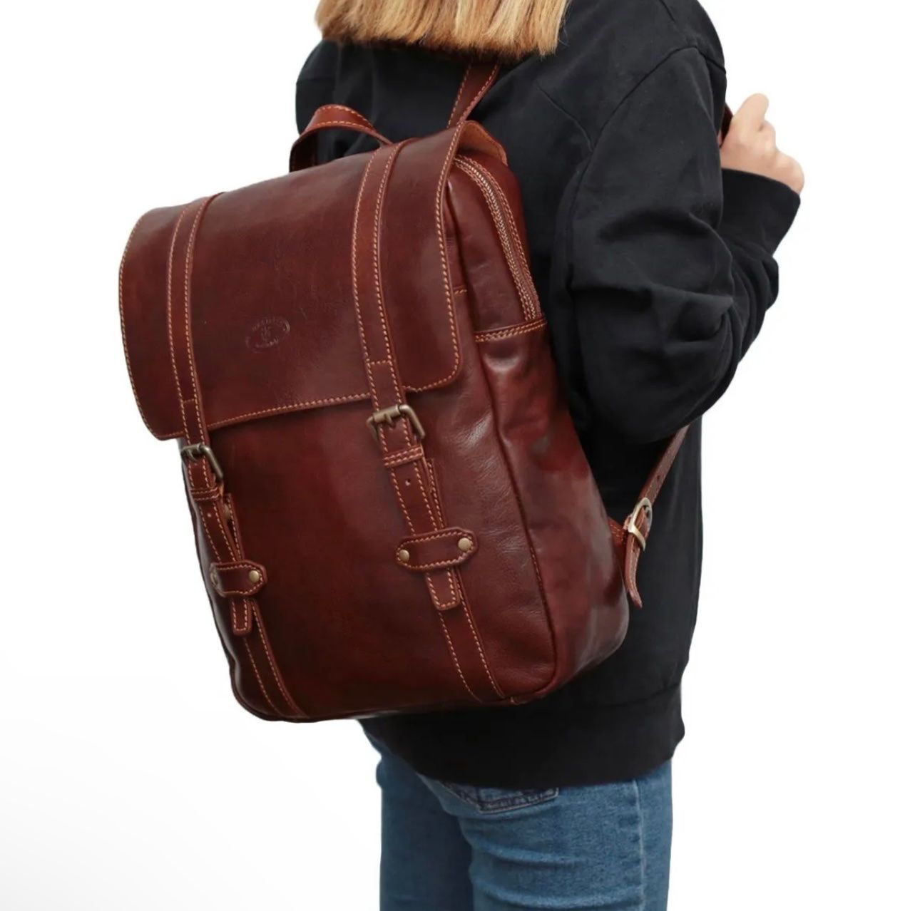 Zaini: Lederrucksack Fiorentino - Farbe: Braun – Nuovo e nell'imballaggio originale da Wittenbach venduto da WWW.DRILUBAGS.CH 2