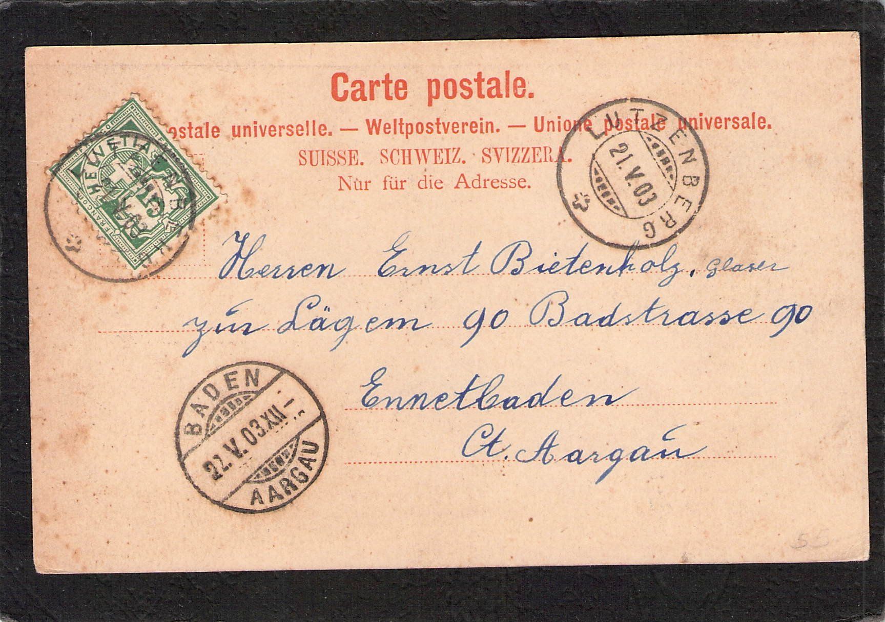 Ansichtskarten: Gruss aus Thal SG , gel. 1903 – Gebraucht aus Reichenburg von ibiza18 1