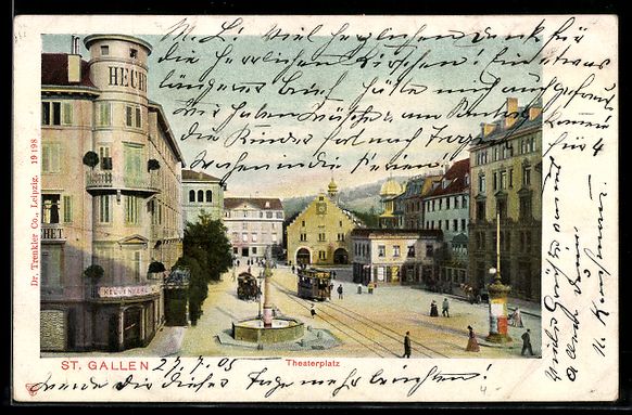 Cartes postales: AK St. Gallen, Theaterplatz – D'occasion à Berlin par bartko-reher