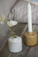 Ib Laursen Kerzenhalter Vase RAGNHILD, Keramik 8cm - WHITE