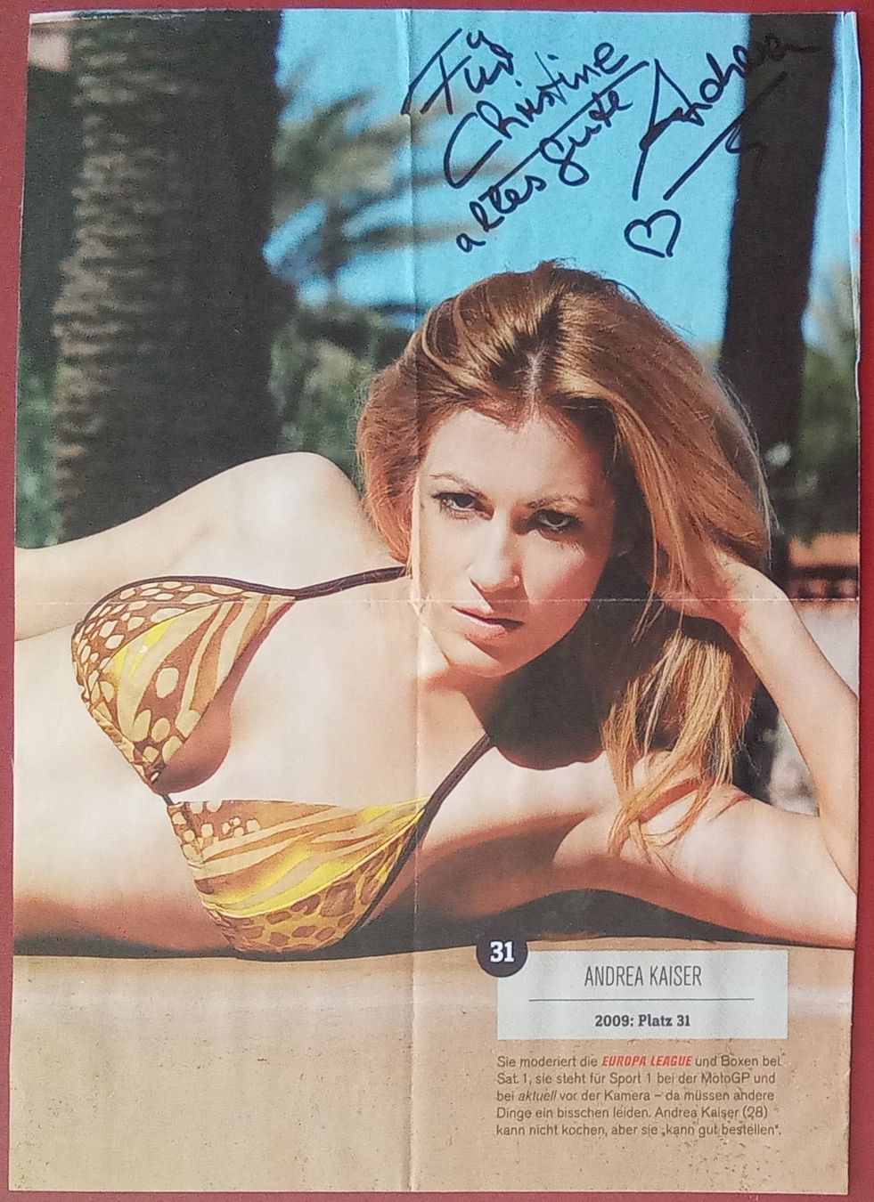 Autografi: Andrea Kaiser Moderatorin Autogramm Magazinbild 21x29cm – Usato da Bischofszell venduto da Gottselig