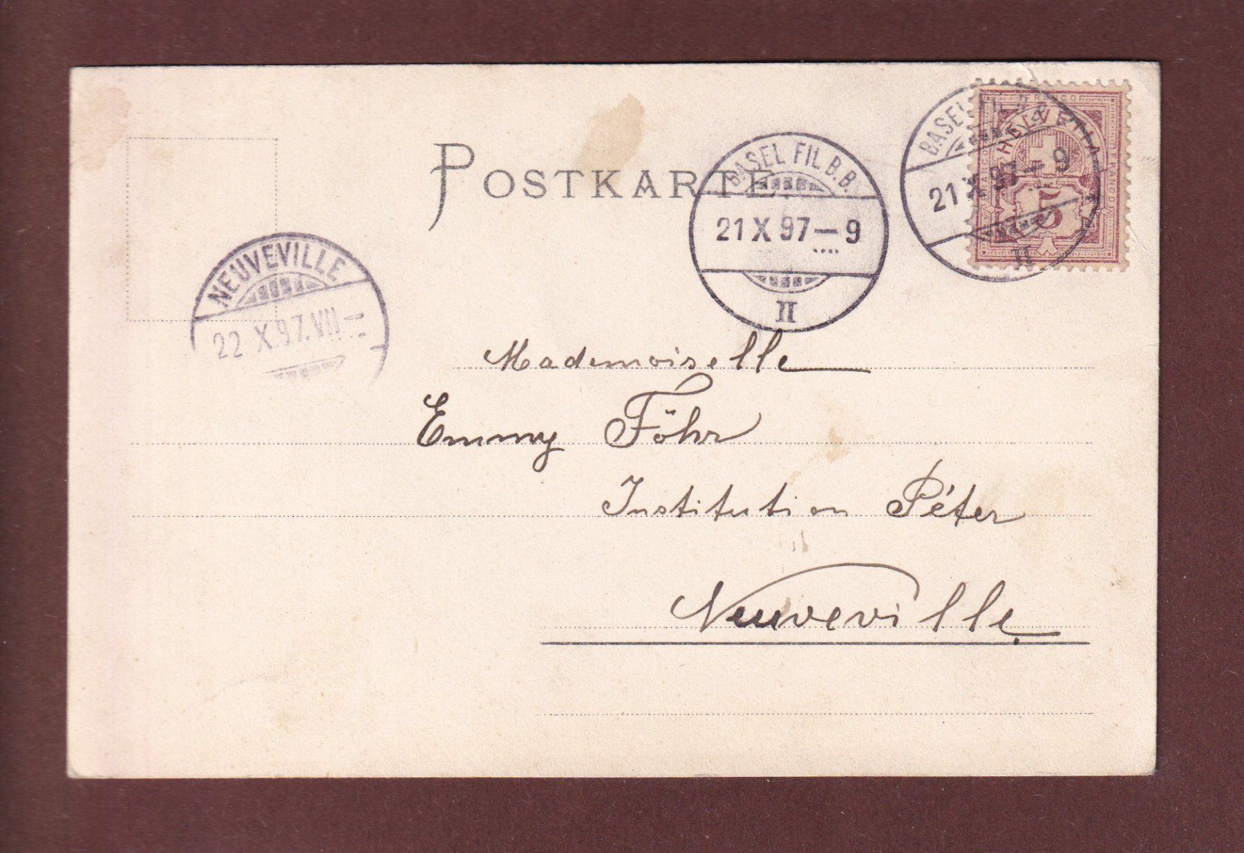 Cartoline postali: BASEL - Böcklinjubiläum - 1897 // Falte // – Usato da Pully venduto da nicecards 1