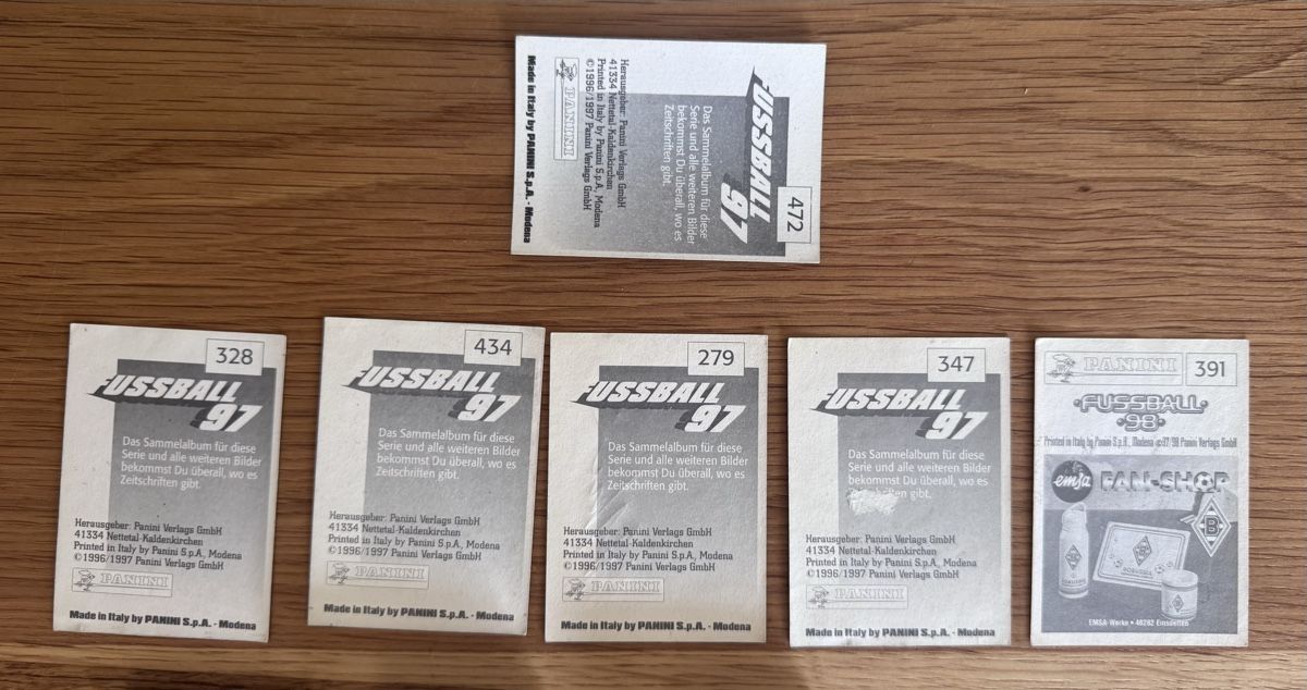 Topps Carte collezionabili: 6 x original signiert Panini Sticker – Usato da Emmen venduto da Panininho 1