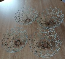 4 neue Spezielle Deko Schalen aus Sternen, silberfarbig