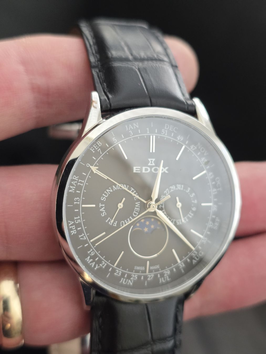 Edox Orologi: Edox Les Vauberts Moonphase Quartz  – Usato da Grand-Lancy venduto da Precision-GE 2