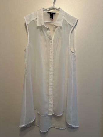 Bluse ohne Ärmel in weiss H&M, Grösse 36