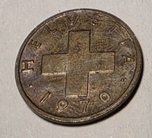 Münze Schweizer 1 Rappen 1970 