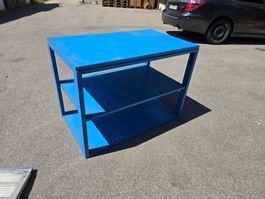 Schäfer Metallregal blau 2 Etagen 105x63cm H: 75cm ab 1.-