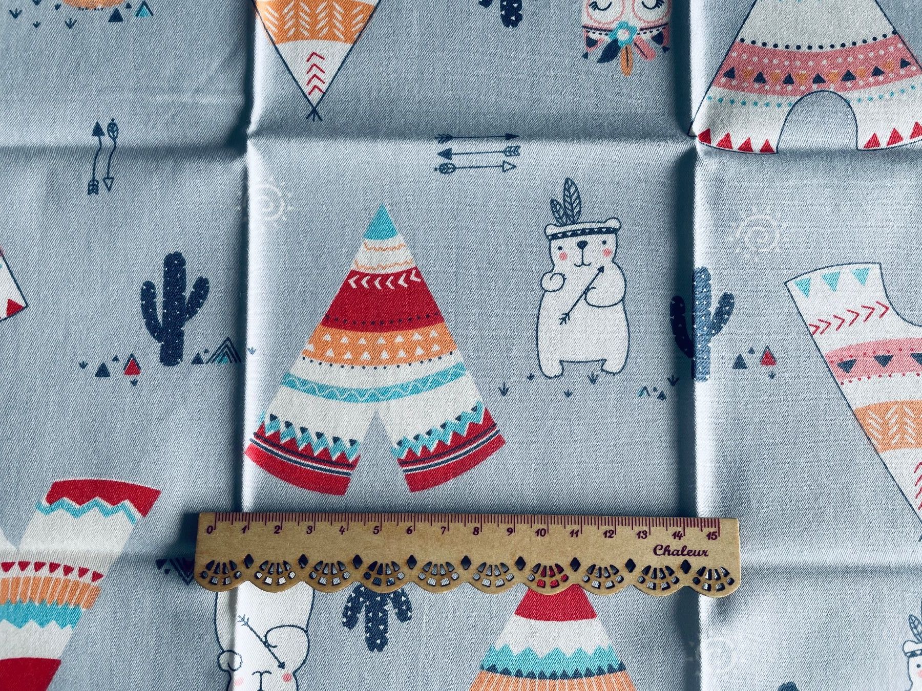 Tessuti: 4 Fat quarter/Coupons patchwork & couture - Indiens gris – Nuovo e nell'imballaggio originale da Gland venduto da san_xz5j 3