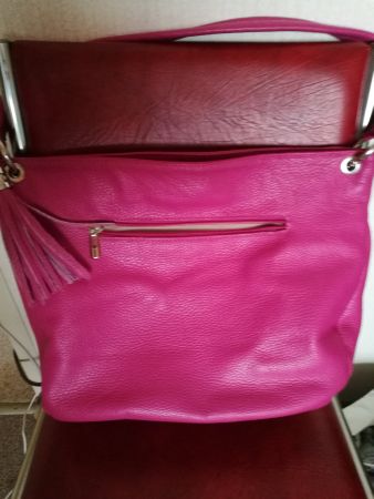 Pinke Schultertasche Umhängetasche aus Leder