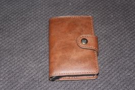 Dunkel Braun RFID Block Leder Karte etui