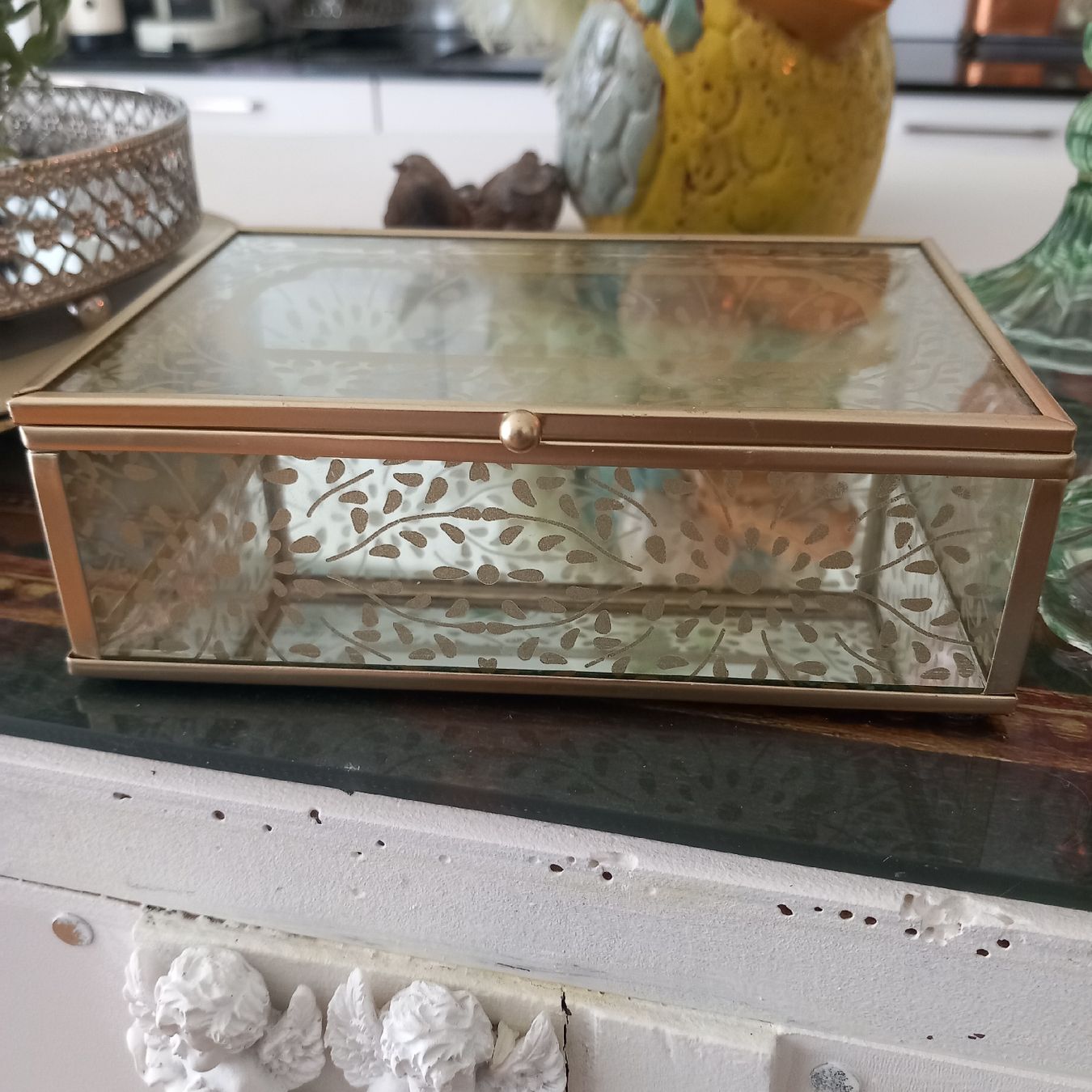 Bicchieri: Schmuck Spiegel Glas Dose /Neu – Nuovo (secondo la descrizione) da Aegerten venduto da gismolini 5