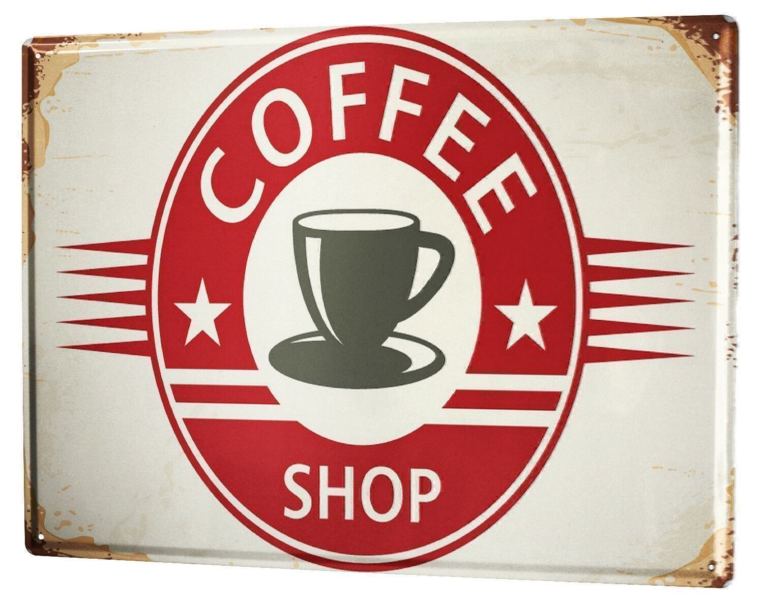 Insegne: Rusty Blechschild-COFFEE SHOP – Nuovo e nell'imballaggio originale da Rupperswil venduto da big-one-sale