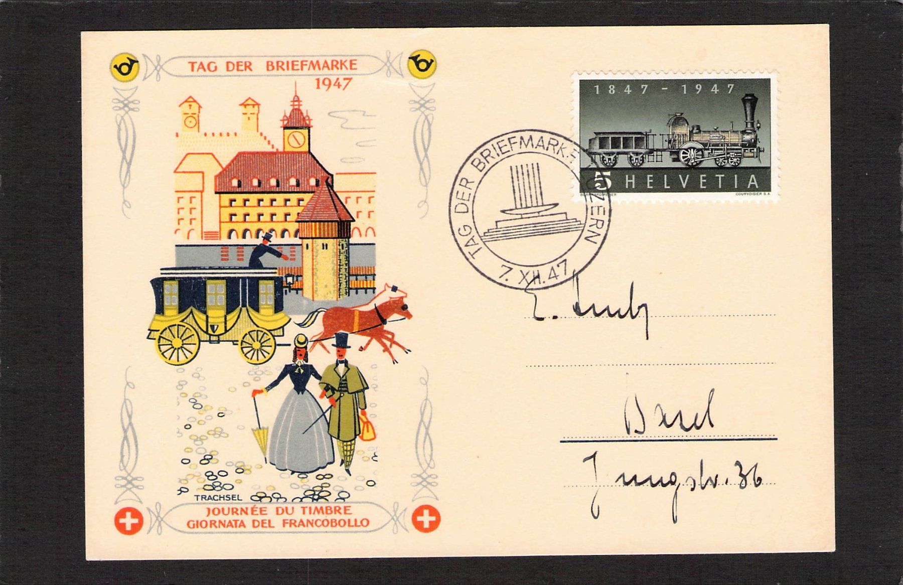 Alle Briefmarken: Tag der Briefmarke 1947 Bern – Gebraucht aus Reichenburg von Pipo-67