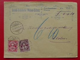 1896: Nachnahme Illustriert,  BÜLACH nach KLOTEN, 61B+60B
