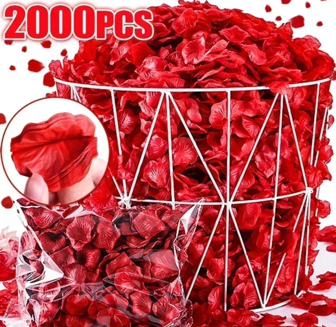 Tutte le decorazioni: 2000 Stücke rote künstliche Rosen – Nuovo e nell'imballaggio originale da Oberegg venduto da Alepokemon 2