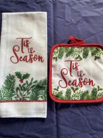 Christmas towel and pot holder set