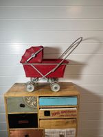 Vintage Puppenwagen (ca. 1950er–60er) – Rot, Metallgestell,