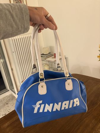 Finnair Reisetasche blau-weiss guter Zustand 48cm