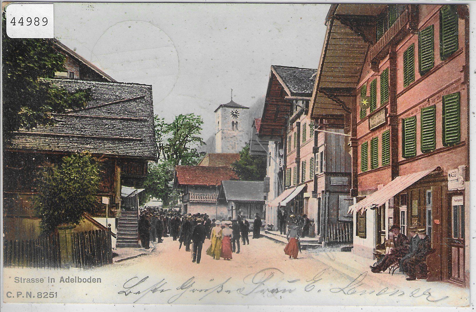 Cartoline postali: Strasse in Adelboden - animee belebt - Litho – Usato da Ettingen venduto da Kartenplanet