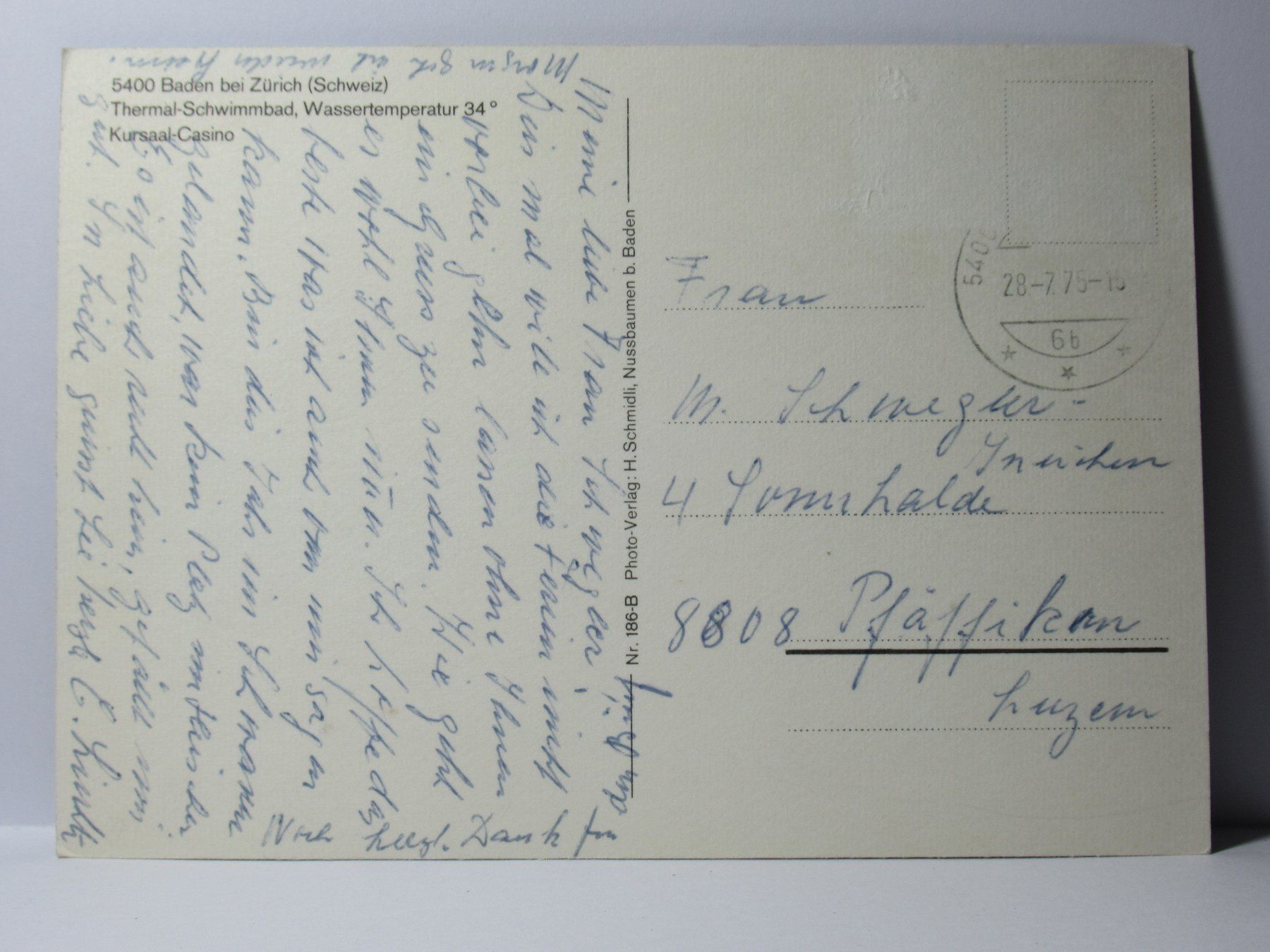 Ansichtskarten: Baden 1975 – Gebraucht aus Grenchen von Bluemchen1900 1