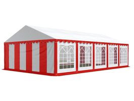 HEBU-Tent – Profi PVC Partyzelt 5×10 m – rot/weiss