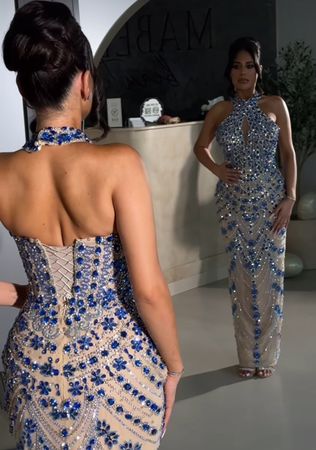 Blaues Abendkleid S/M