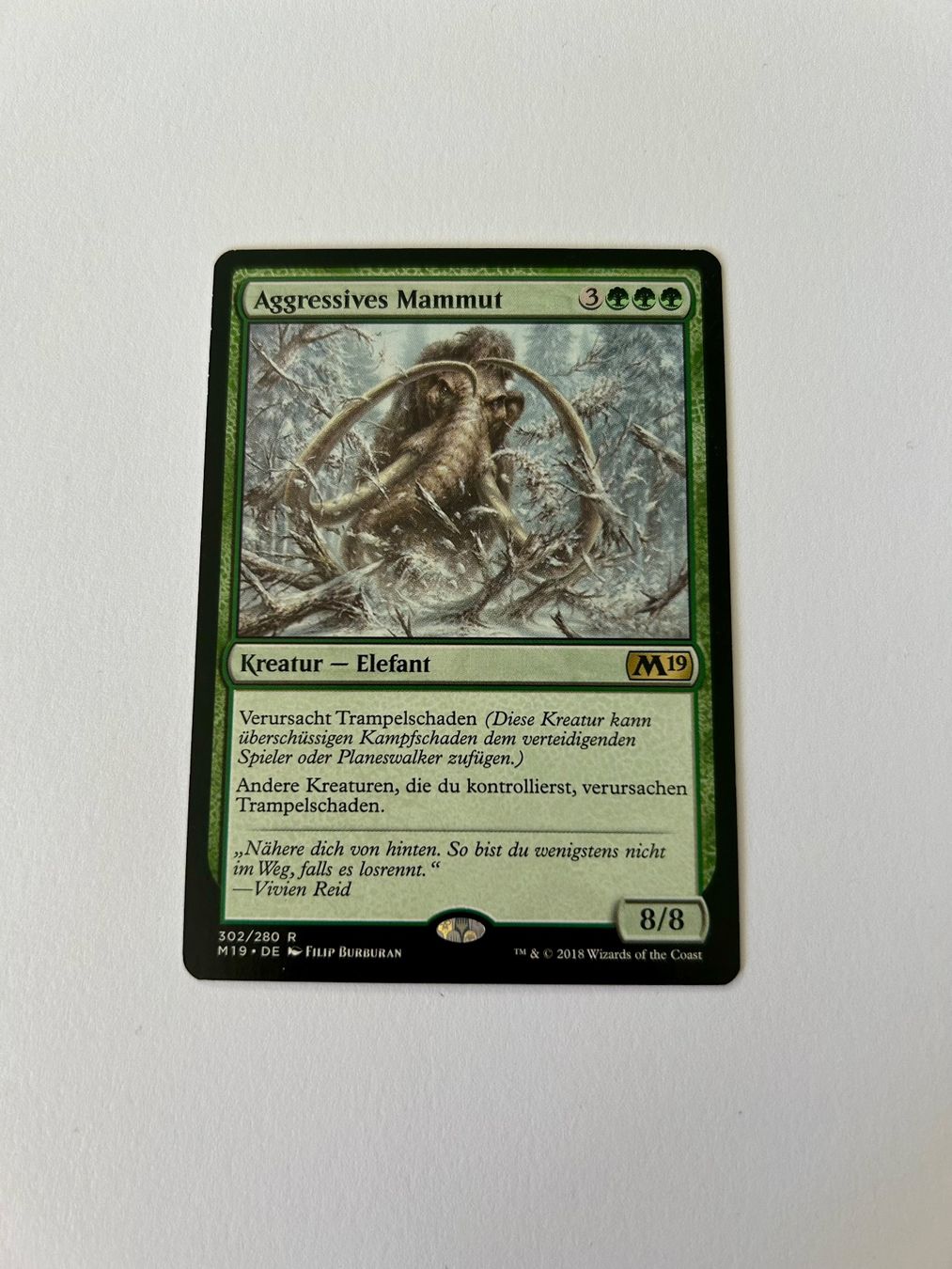 Magic The Gathering Carte collezionabili: MTG - Aggressives Mammut - M19 - DE – Usato da Wangen an der Aare venduto da SG94