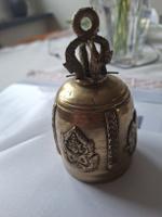 Antike Messing Glocke mit Buddha/Elefanten-Motiv – 12 x 7cm