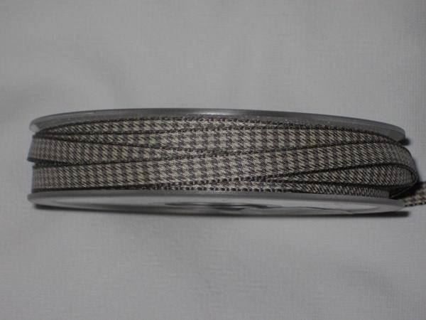 Karoband Grau 10mm X 20m - Kariertes Stoffband Für Dirndl & Deko