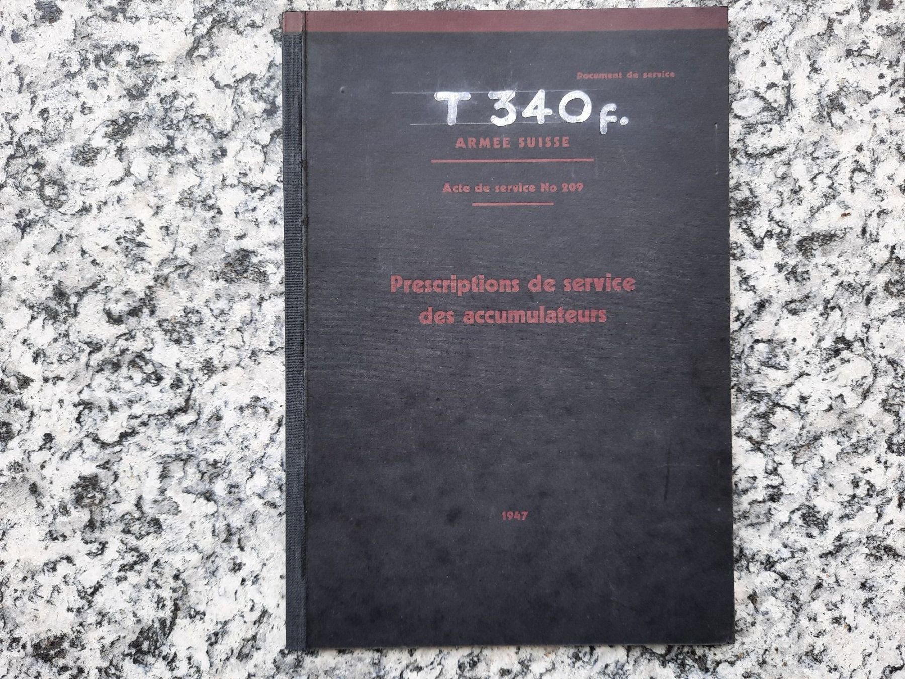Libri: Prescriptions de service des accumulateurs – Usato da Ruswil venduto da Sammlergeist