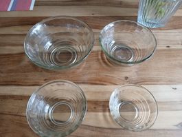 Set of 4 Nesting Glass Bowls - Ideal for summer!