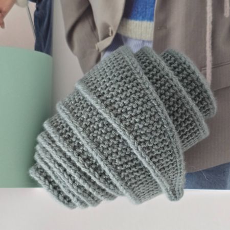 Light Teal Handknitted Sophie Scarf 100% Merino Wool 120cm