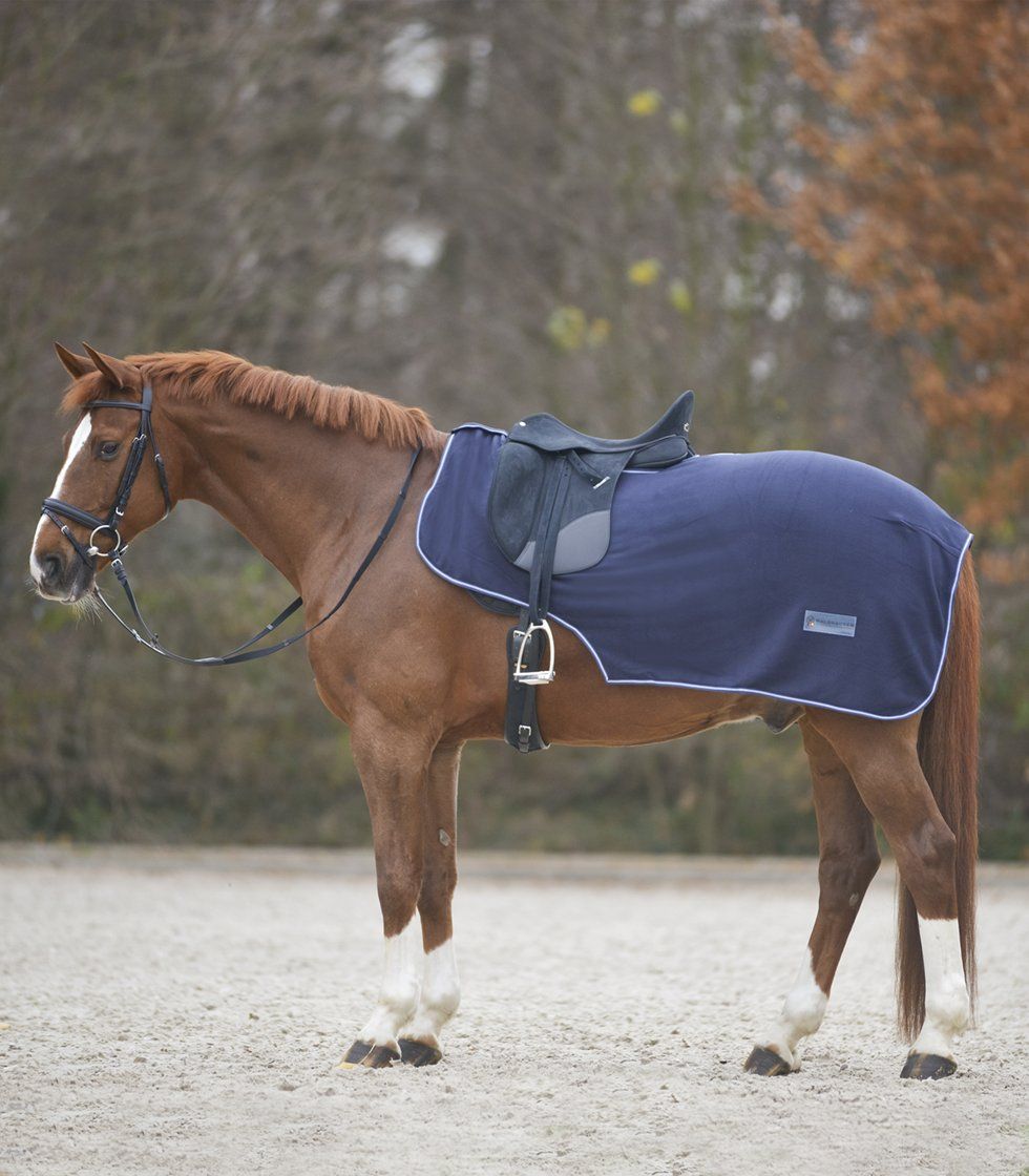 Couverture Polaire Pour Cheval Waldhausen - Taille 5.9 Pieds, Couleur Noire, économique, Neuf