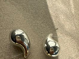 Ohrstecker Tropfenform Silber