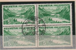 Z83a) 1931 Pro Juvemtute J57, 4.Block, Vollstempel