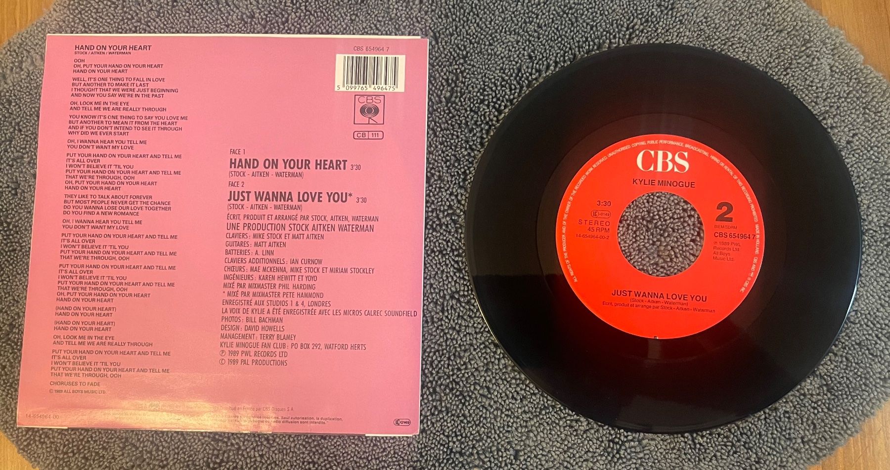 Schallplatten: KYLIE MINOGUE HAND ON YOU HEART Single – Gebraucht aus Gümligen von VIN-TAGE-ZONE 2