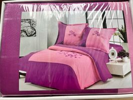 Pink & Purple Floral Bedding Set / Bettwäsche-Set PinkViolet