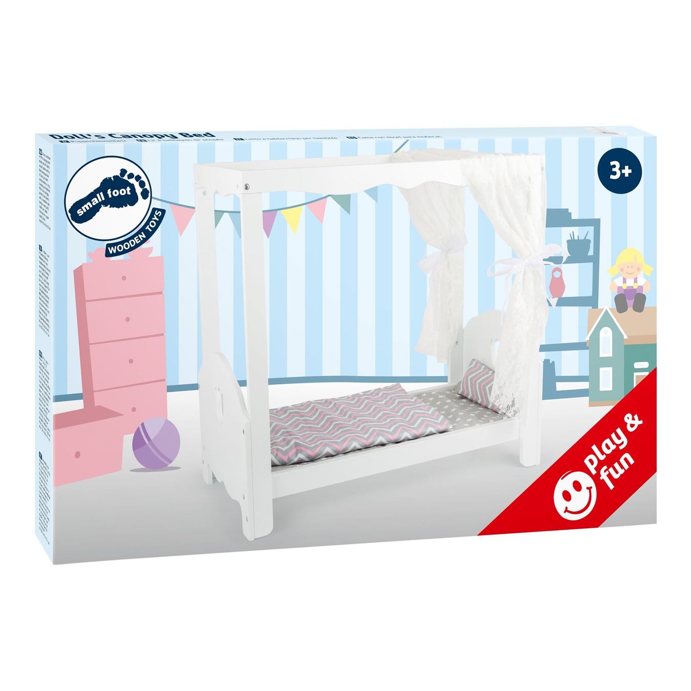 Carrozzine per bambole: Puppenhimmelbett – Nuovo e nell'imballaggio originale da Wettingen venduto da Swala 1