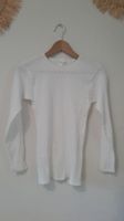 Langarm Shirt Weiss mit besonderem Webmuster, stretchy