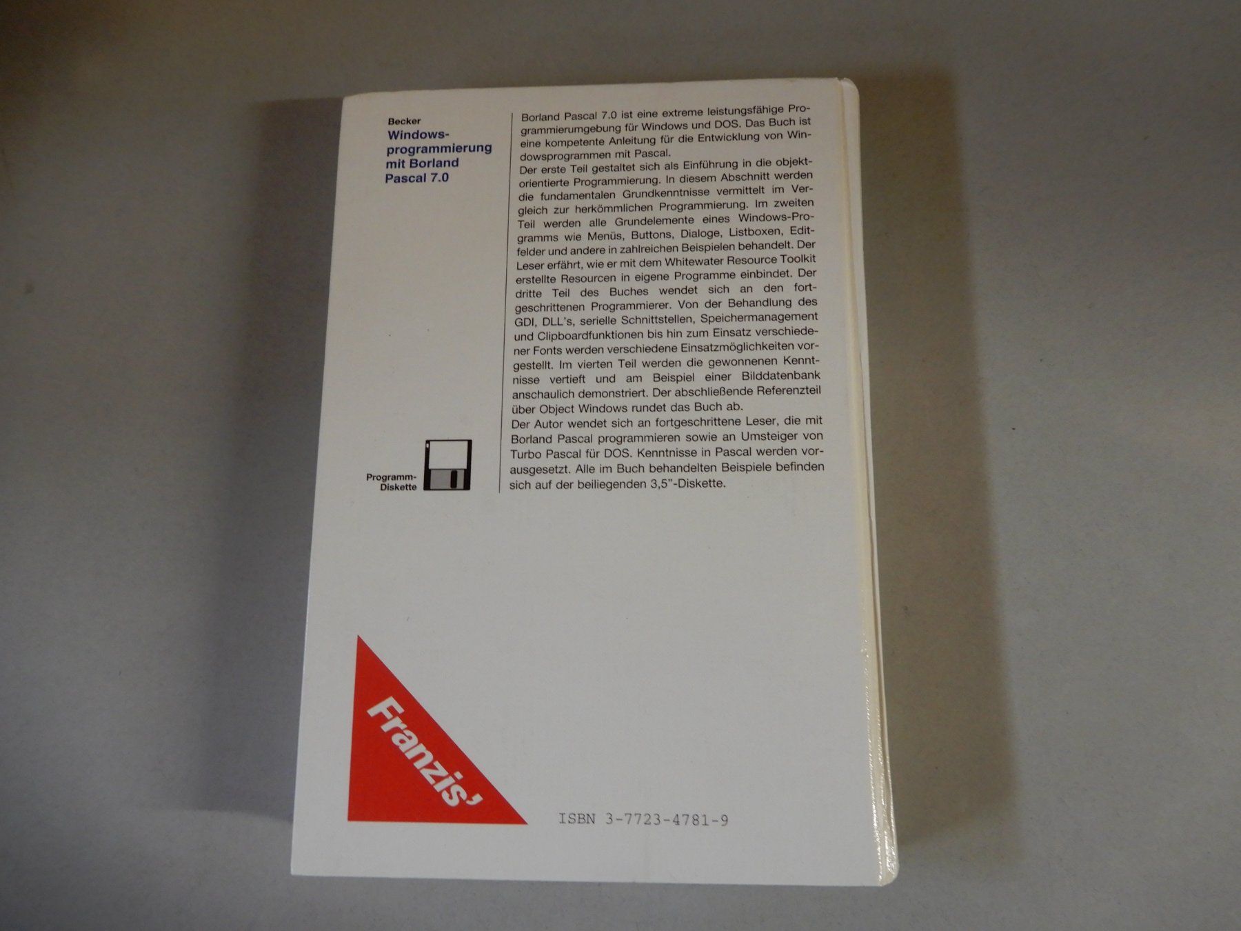 Bücher: Windows-Programmierung mit Borland Pascal 7.0 – Gebraucht aus Erstfeld von Mario_boe0 9