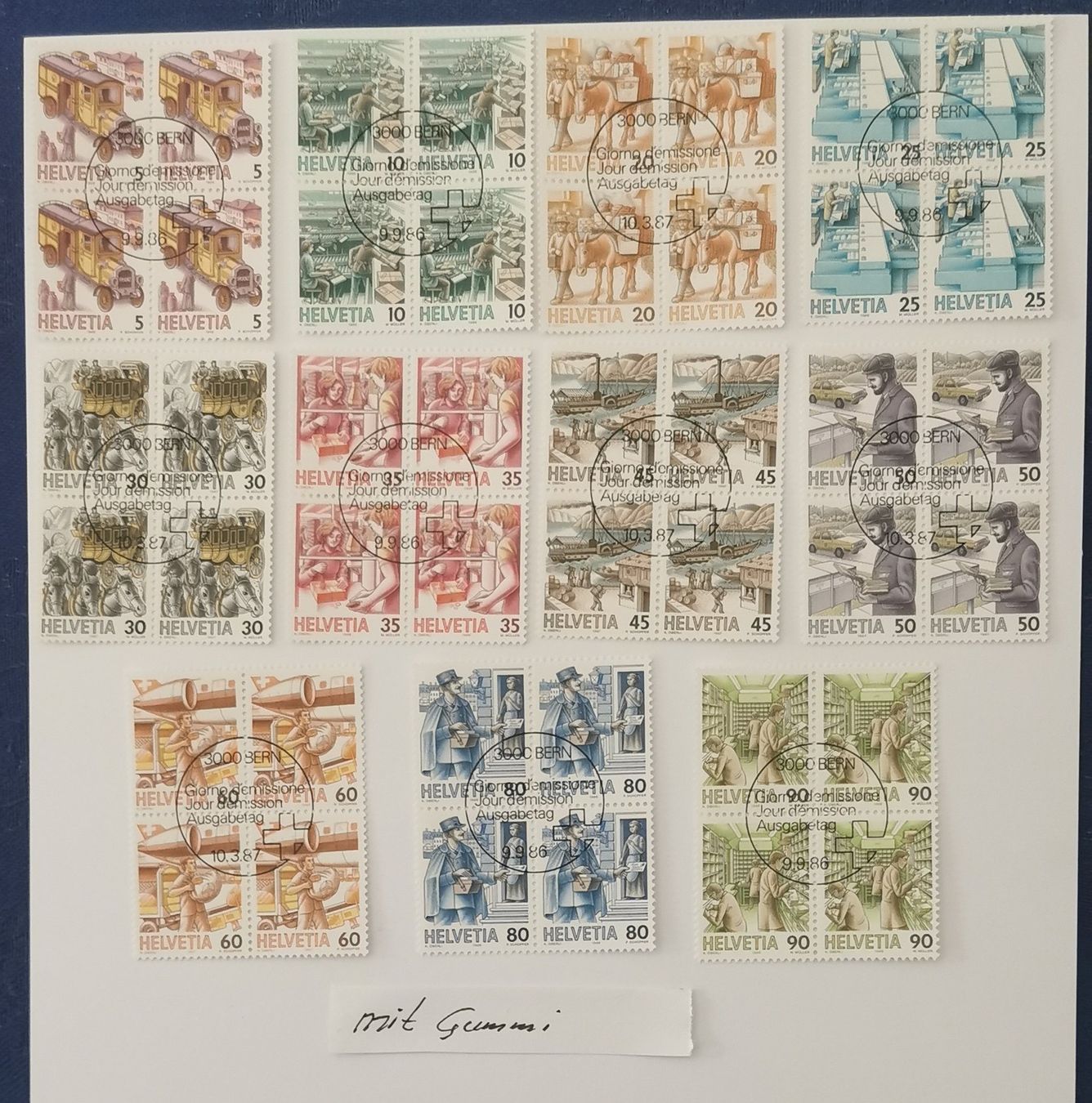 Tous les timbres: 1986/87 – Neuf (Voir description) à Aadorf par Chnorli-Furz