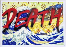 Death NYC Pop Druck " Van Gogh Hokusai Wave  Unikat 1 von 1